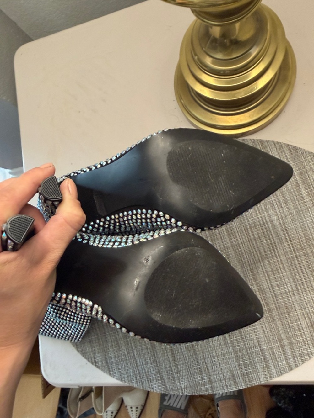 Steve Madden Crushing Iridescent Rhinestone Stiletto Boots - Picture 6 of 6